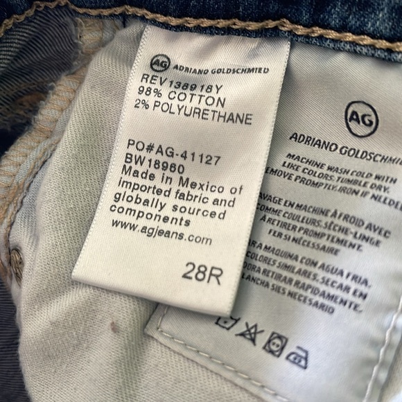 AG Adriano Goldschmied Stretch Super Skinny Ankle Denim Jeans Waist Size 28" - Picture 4 of 4